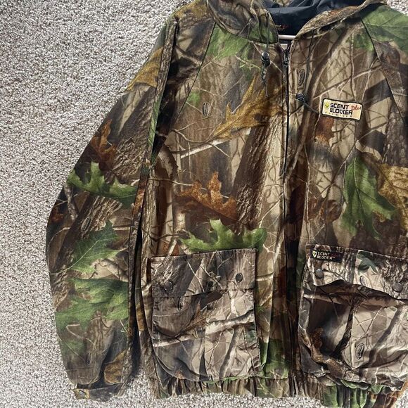 Scent Blocker Plus Frontier Jacket Mens Large Camo Hooded Hunting Real Tree Camo - Picture 6 of 13